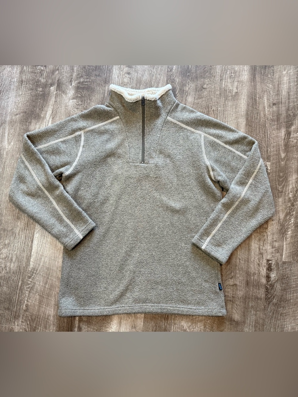 Kuhl Sweater Mens Med Beige Sweatshirt Alfpaca Fleece 1/4 Zip Long Sleeve Soft